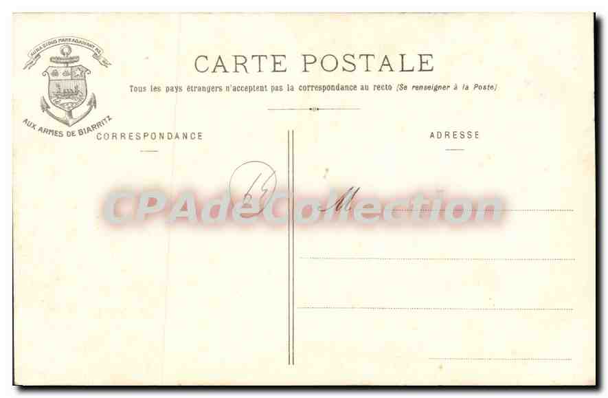 CPA Biarritz Le Rocher de la Vierge  — Verso