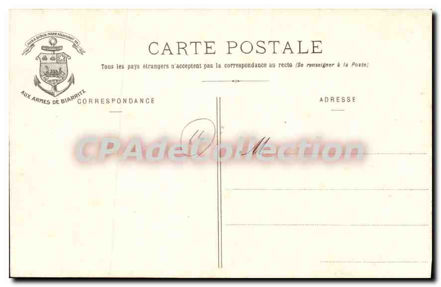 CPA Biarrtiz La Rampe Mobile a la Grande Plage  — Verso