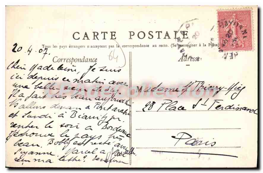 CPA La Cote d'Argent Saint Jean de Luz Maison Louis  — Verso