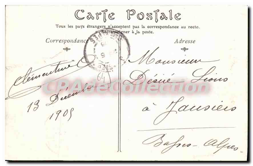 CPA Biarritz La Grande Plage et le Casino Municipal  — Verso