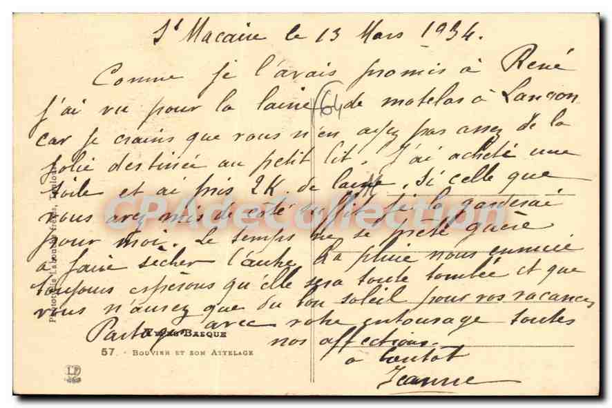CPA Bouvier et son Attelage  — Rückseite