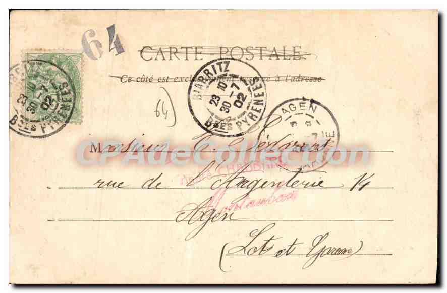 CPA Biarritz l'Atalaye et le Port Vieux  — Verso