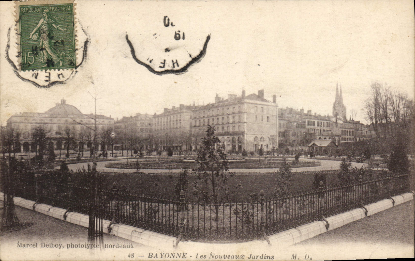 BAYONNE - Les Nouveaux Jardins — Marcel Delboy, phototype, Bordeaux