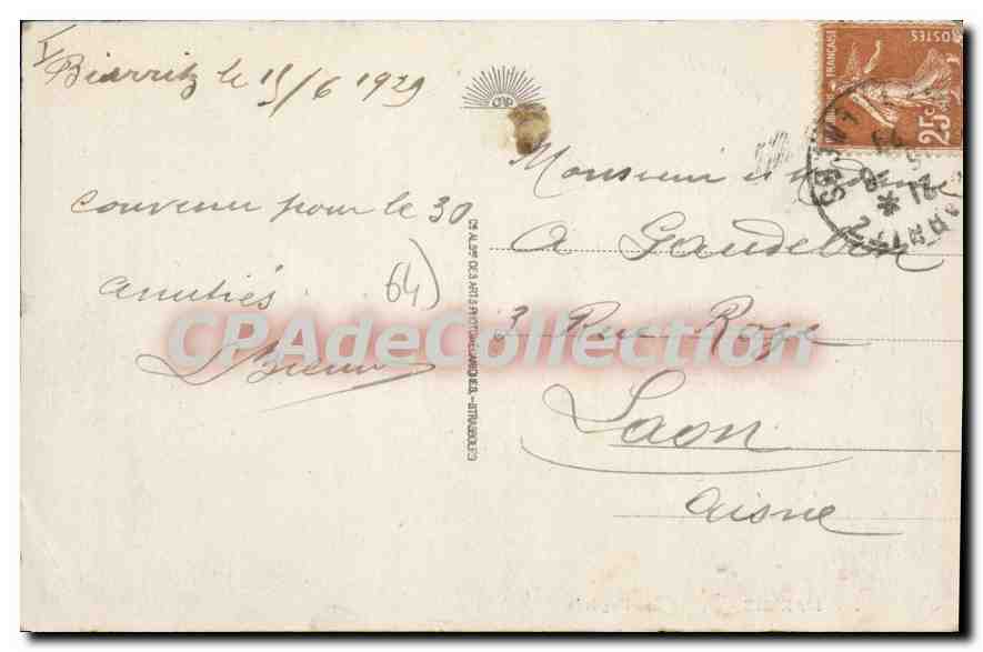 CPA Biarritz Eglise Ste Eugenie  — Verso