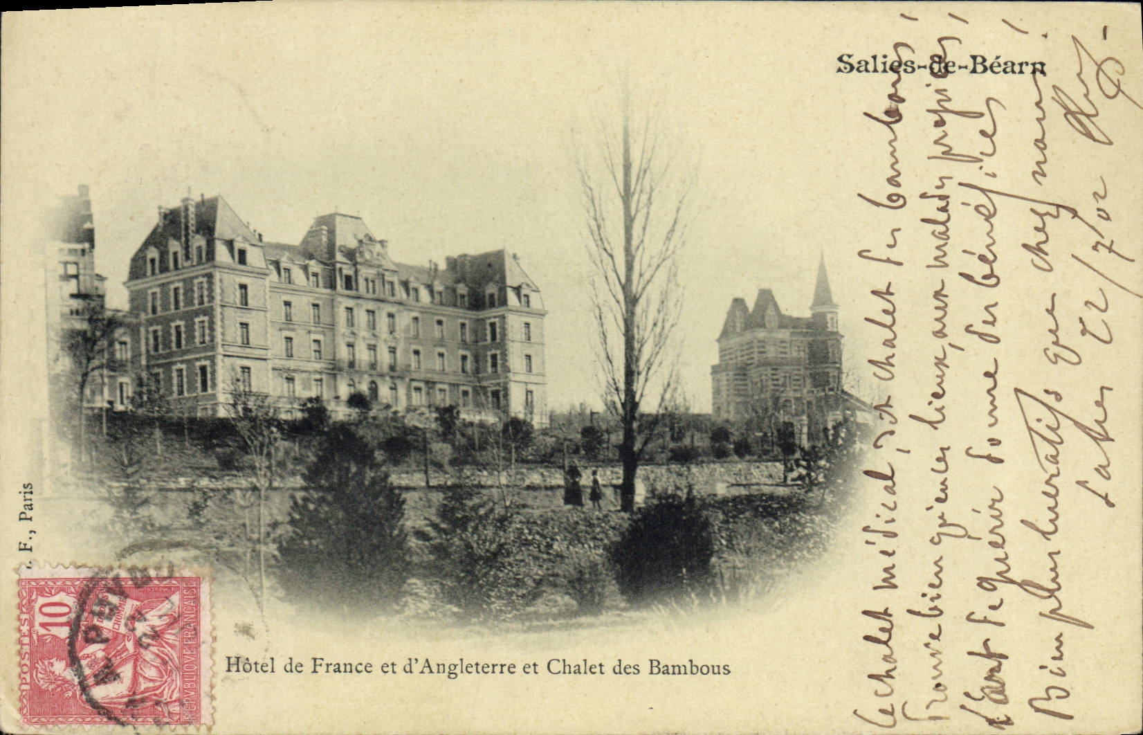 Salies-de-Béarn — Hôtel de France et d'Angleterre et Chalet des Bambous — Éditeur F. Paris