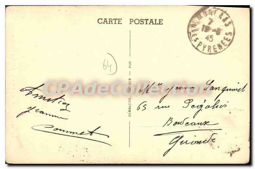 CPA Morlaas Basses Pyrenees L'Eglise Ste Foy  — Rückseite