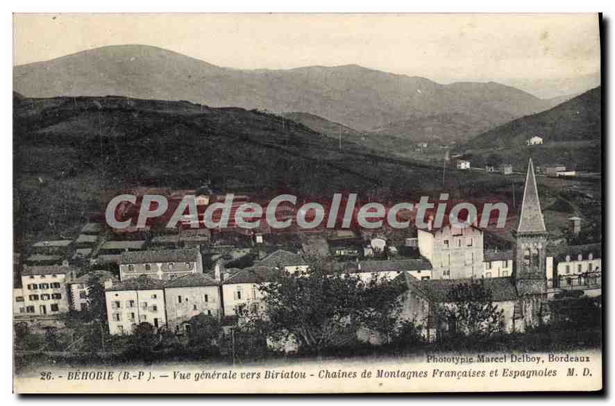 CPA Behobie Basses Pyrenees vue generale vers Biriatou Chaines de Montagnes Francaises et Espagnoles