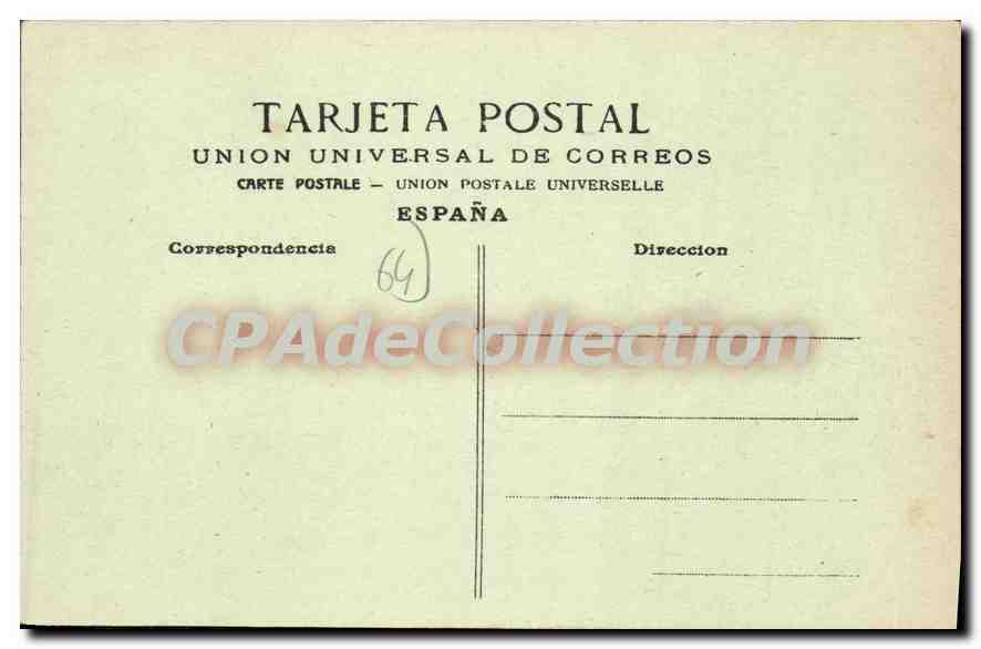 CPA Behobie Basses Pyrenees vue generale vers Biriatou Chaines de Montagnes Francaises et Espagnoles — Back