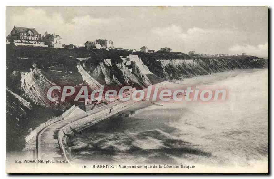 CPA Biarritz vue Panoramique de la Cote des Basques 