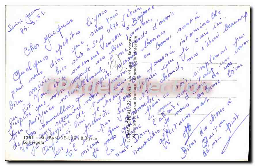 CPA St Jean de Luz Basses Pyrenees La Rergola  — Verso