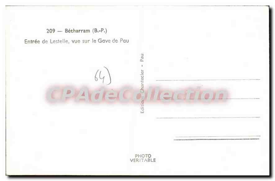 CPA Betharram Basses Pyrenees Entree de Lestelle vue sur le Gave de Pau  — Verso