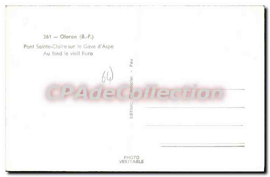 Pont Sainte-Claire sur le Gave d'Aspe — Oloron (B.P.) — Chantecler — Rückseite