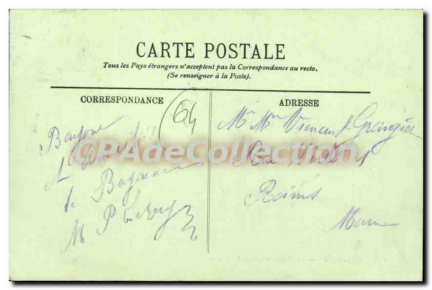 CPA Bayonne Le Pont Saint Esprit  — Verso