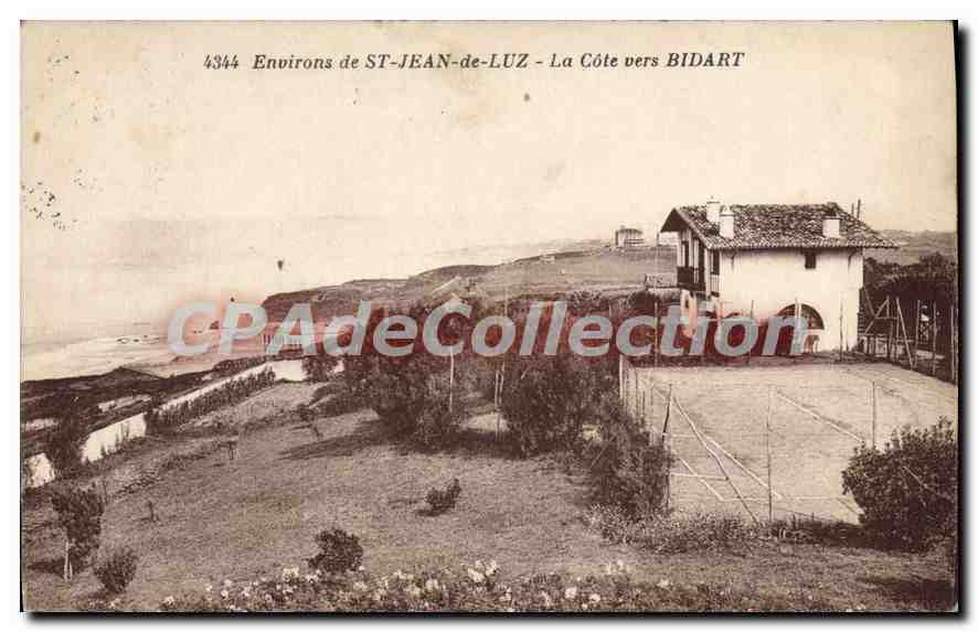 Environ de ST-JEAN-de-LUZ - La Côte vers BIDART — CPAdeCollection, n°4344