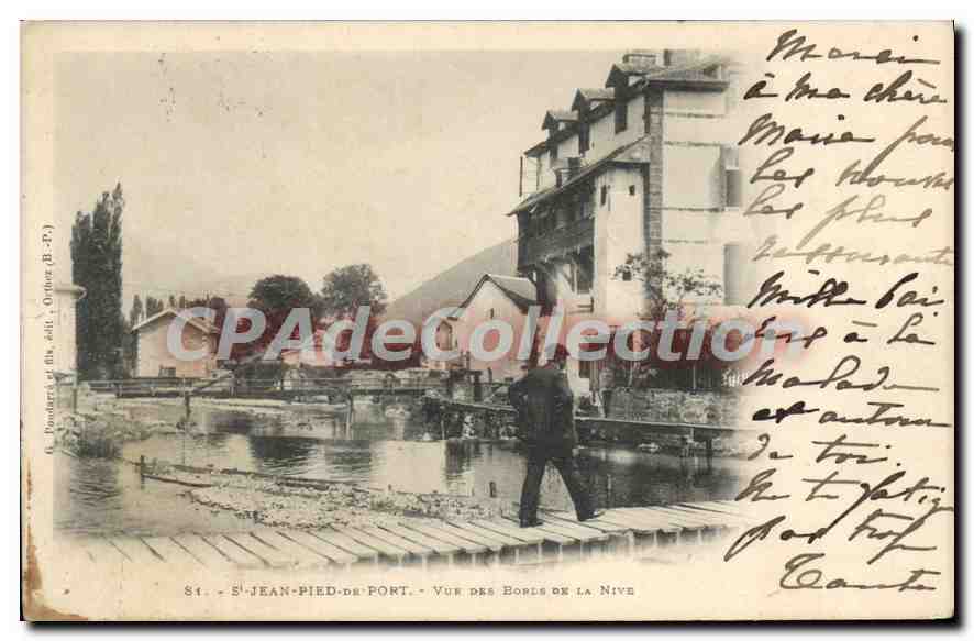 S. JEAN-PIED-DE-PORT - Vue des Borls de la Nive — O. Poudard et fils, édit. (B.-P.)