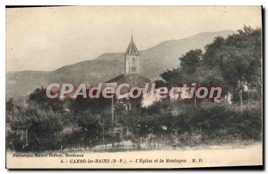 CPA Cambo les Bains B P L'Eglise et la Montagne 