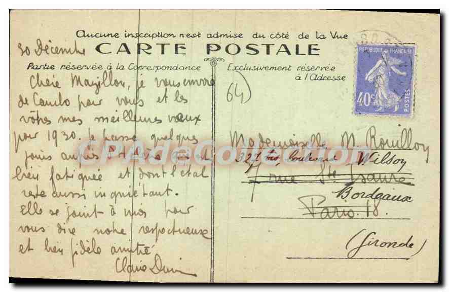 CPA Cambo les Bains B P L'Eglise et la Montagne  — Rückseite