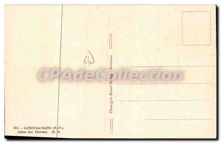 CPA Cambo les Bains B P Ailees des Thermes  — Rückseite