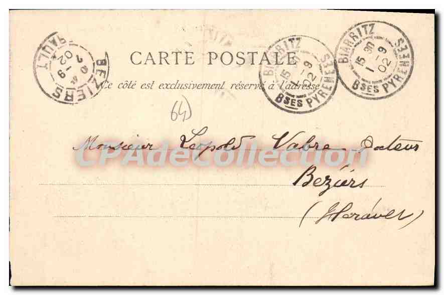 CPA Biarritz Casino Municipal  — Verso