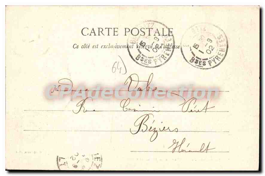 CPA Biarritz Le Roches de la Vierge la Roche Percee  — Rückseite