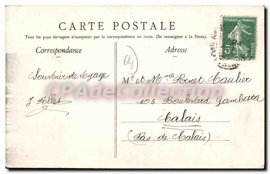 Bayonne — La Citadelle — Les Pyrénées — Éditeur inconnu — Verso