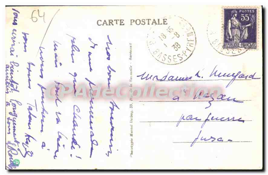 Behobie (B.-P.) — Vue générale — Pont international — M. D. — Verso