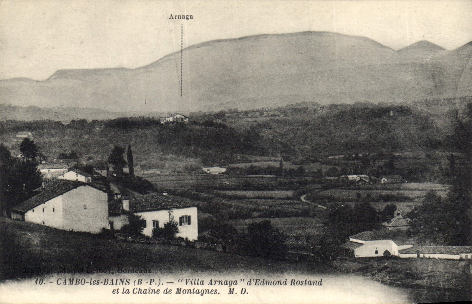 Cambo-les-Bains — Villa Arnaga d'Edmond Rostand — Chaine de Montagnes — éditeur Marcel Delboy, Bordeaux, n°10