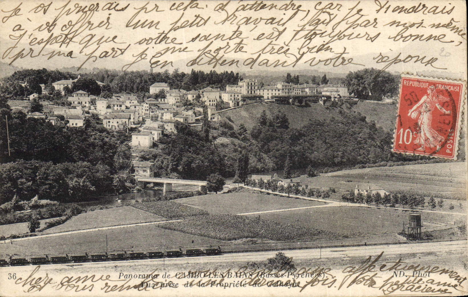 Panorama de CAMBO-LES-BAINS (Basses-Pyrénées) — Vue prise de la Propriété de Galmeyre — ND. Phot. — N°36