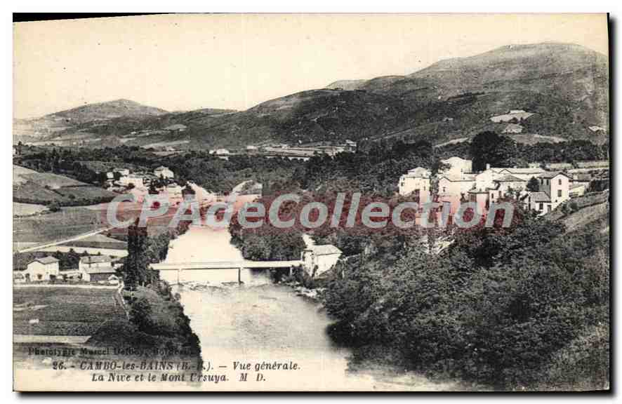 CAMBO-les-BAINS (B.-K.) — Vue générale — La Nive et le Mont Ursuya — Phototypie Marcel Hoffbauer, n° 26