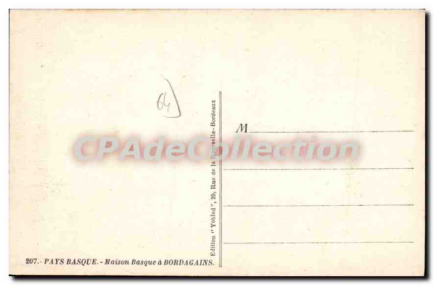 Maison Basque à Bordagnais — Pays Basque — Édition 'Yohlod', 39, Rue de la Roncelle-Bordeaux — Reverso