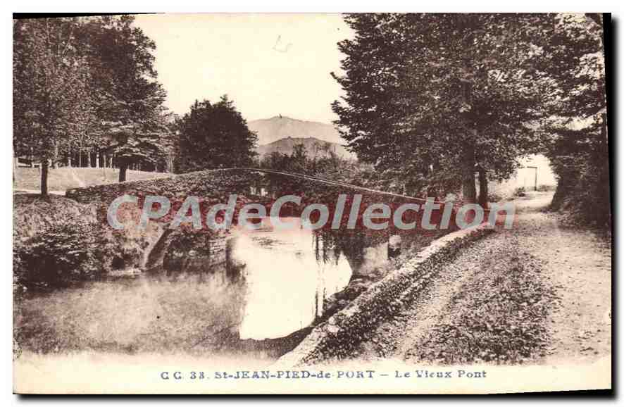 St-Jean-Pied-de-Port — Ansicht des Alten Brücke — Carrache, veröffentlicht in Pau