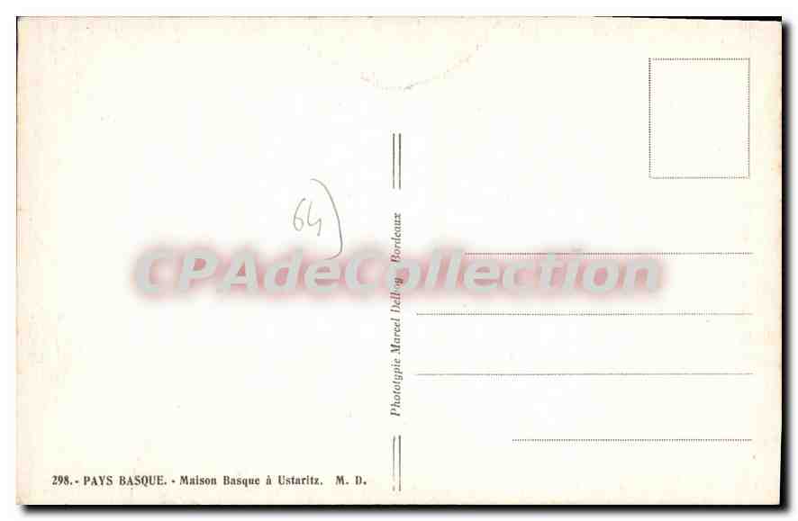 CPA Pays Basque Maison Basque u Ustaritz  — Back