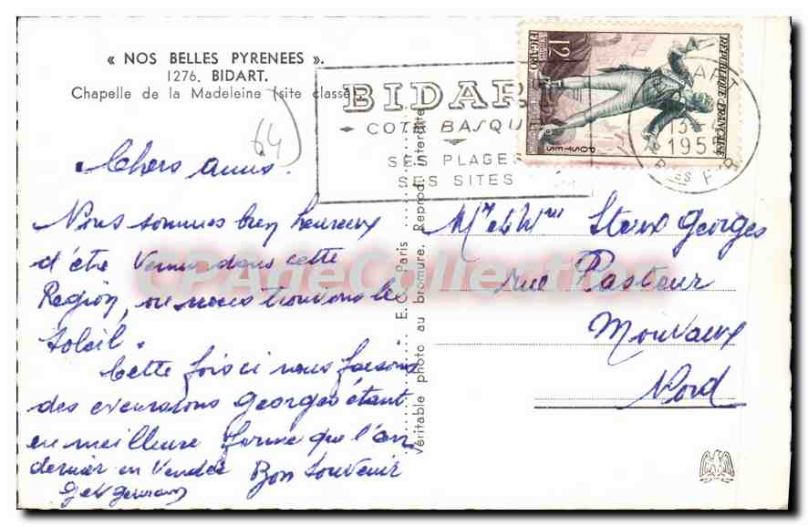 Chapelle de la Madeleine — Bidart — Éditeur : « Nos Belles Pyrénées » — Reverso