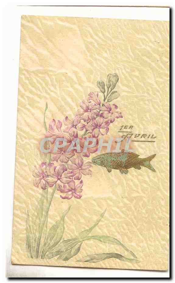 CPA Fantaisie 1er avril poisson (Paques fleur)