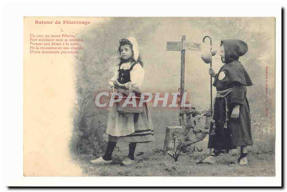 CPA Retour de pelerinage (pelerin enfants)