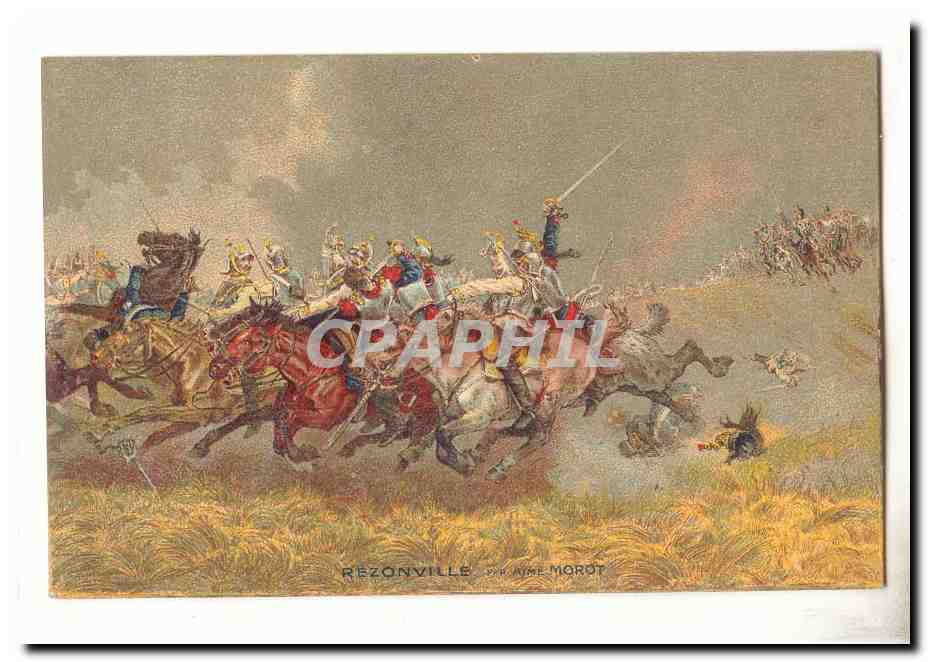 Bataille de Rézonville — scène de cavalerie — gravure d'Annie Morot