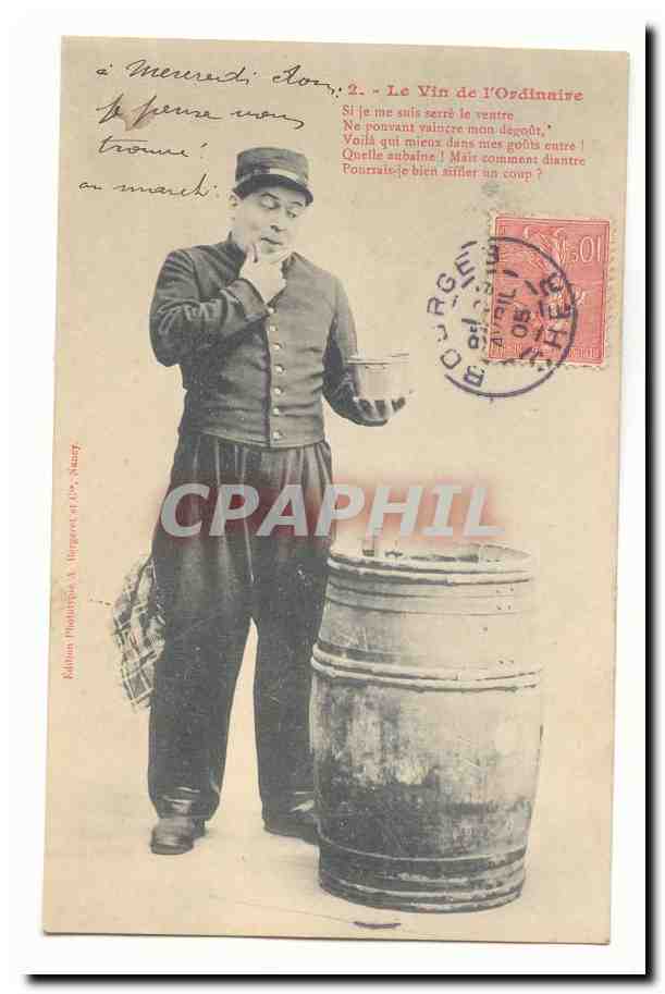 Soldat, der Wein trinkt — Der gewöhnliche Wein — Praktisches Album A. Burguer et Cie, Saarbrücken