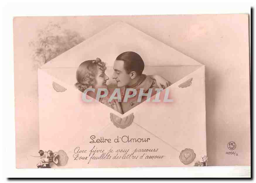 CPA Fantaisie Couple Lettre d'amour