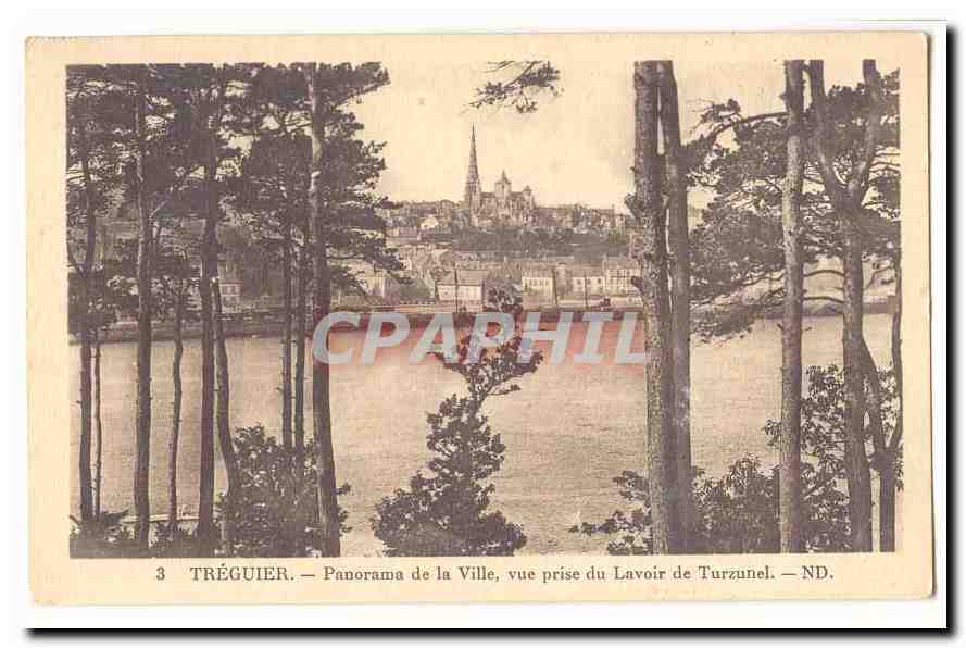 Tréguier — Panorama der Stadt, Aufnahme vom Lavoir Turzunel — ND.