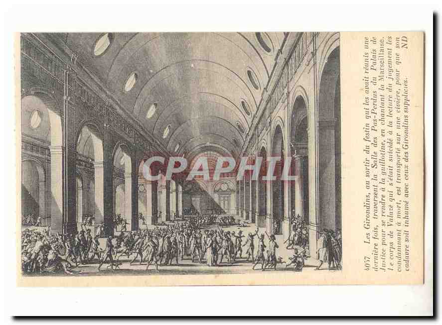 Paris (1er) CPA conciergerie Les Girondins traversent la salle des pas perdus du palais de justice