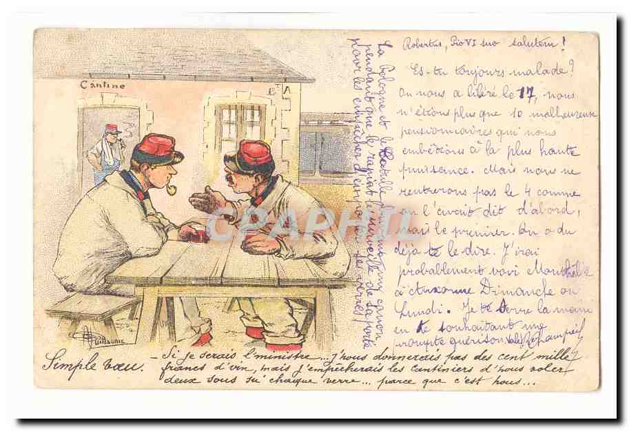 Deux soldats en discussion — Cântine — éditeur non visible