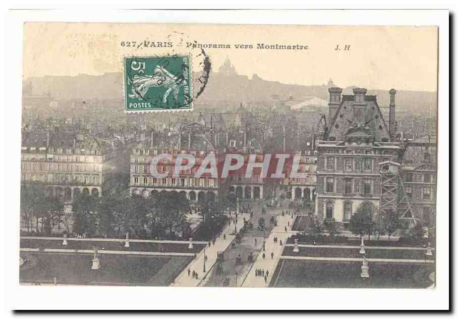 Paris (1er) CPA Panorama vers Montmartre (Louvre)