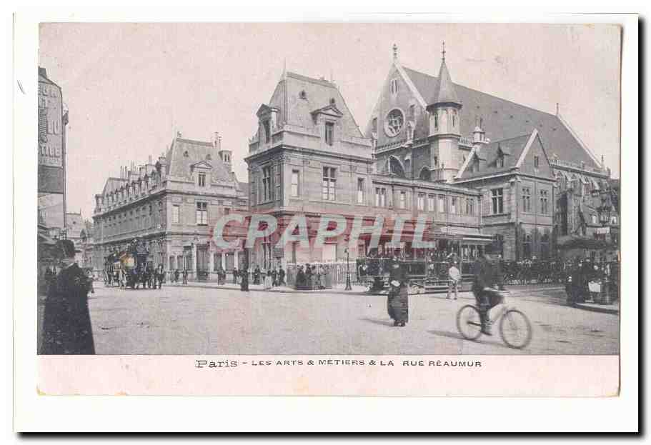 Paris CPA Les arts et Metiers et la rue Reamur