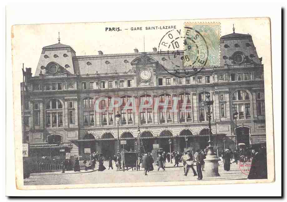 Paris (8eme) CPA Gare Saint Lazare