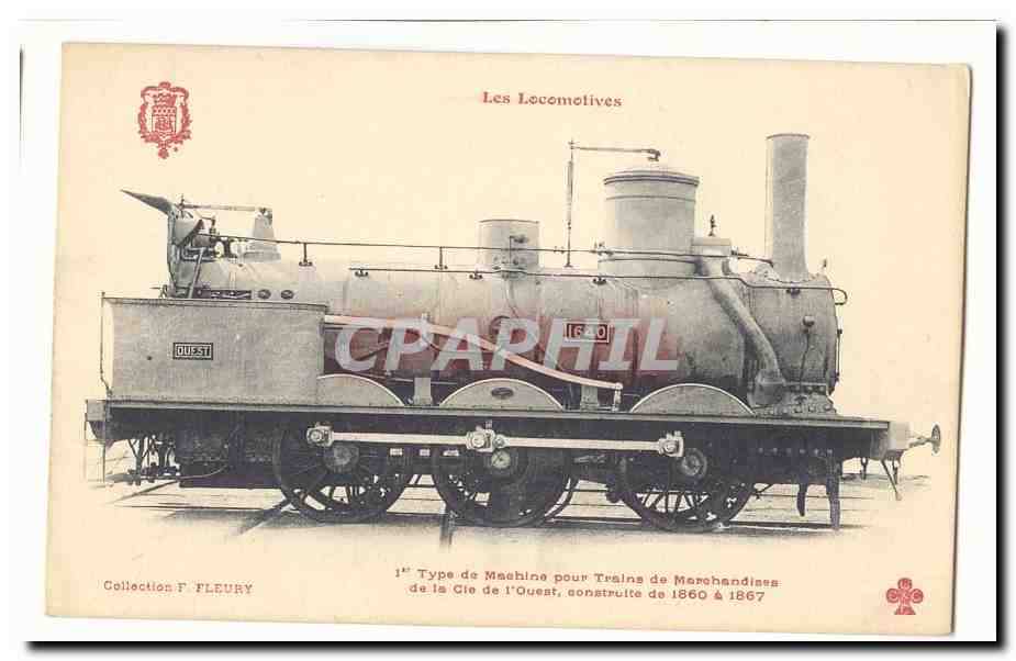 Les locomotives CPA 1er type de machine pour trains de marchandises 1860 a 1867 (train) TOP