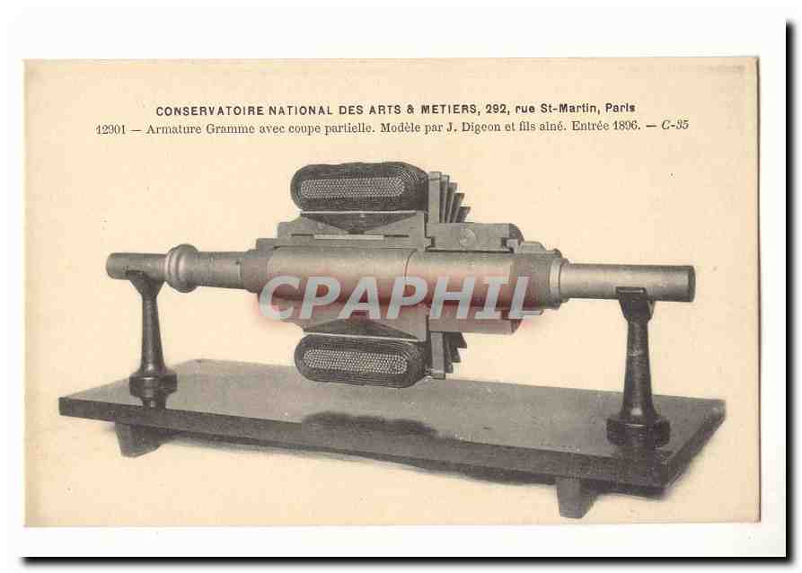 Armature Gramme avec coupe partielle — Modèle par J. Digeon et fils aîné — Conservatoire National des Arts & Métiers, Paris