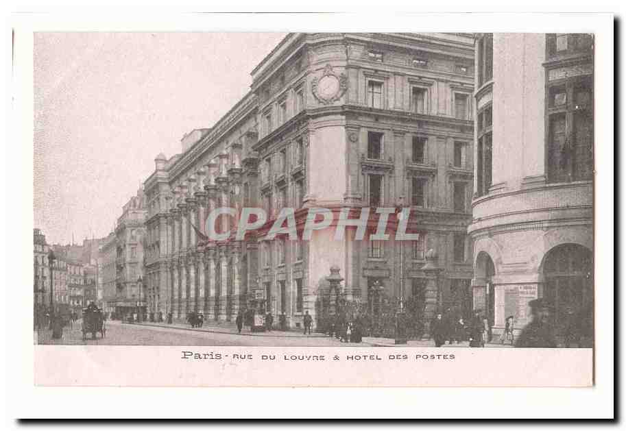Paris (1er) CPA Rue du louvre et hotel des postes