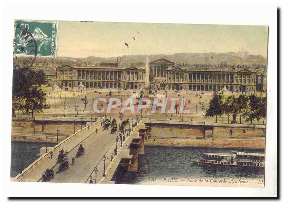 Paris (8eme) CPA PLAce de la Concorde et la Seine