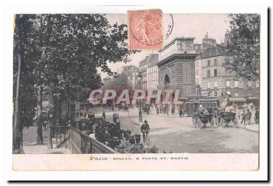 Paris (10eme) CPA Boulevard et Porte St Martin