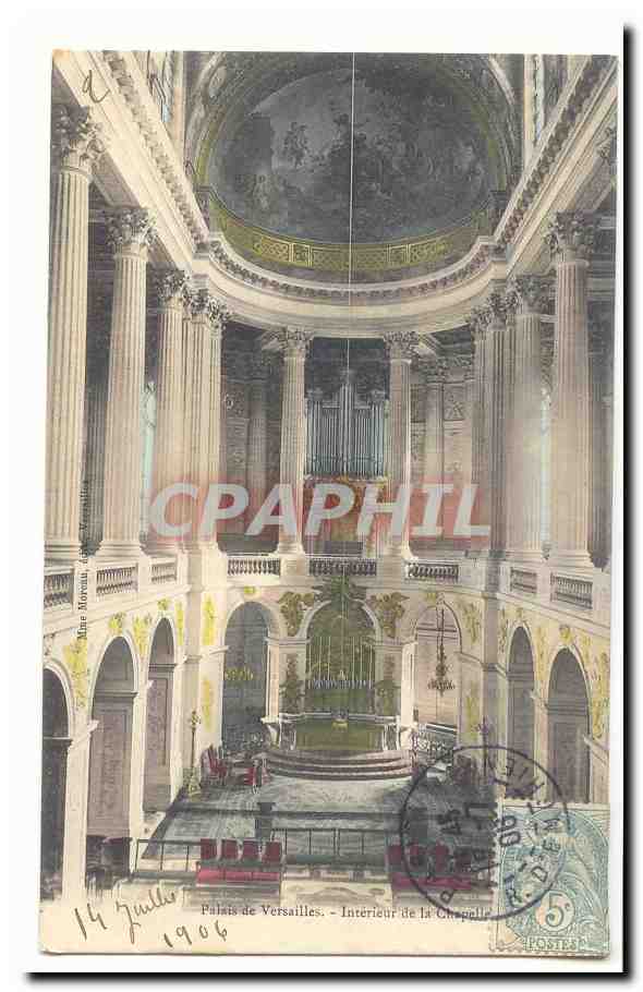 Palais de Versailles CPA Interieur de la chapelle (orgue)